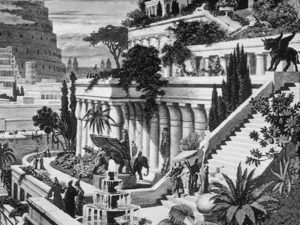 imagen de los Jardines de Babilonia imaginados por Heemskerck