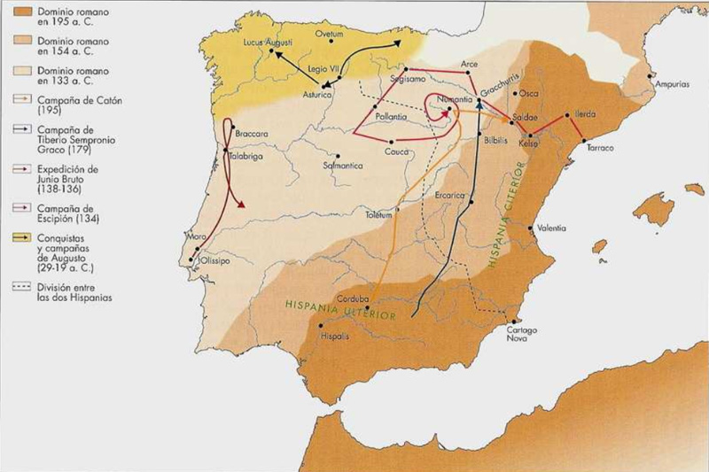 mapa de Conquista de Hispania - Guerras Celtibéricas