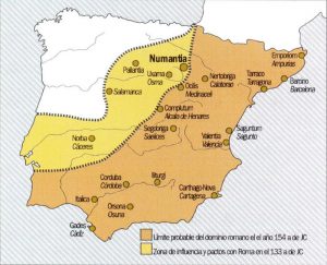 mapa de la Guerra de Numancia