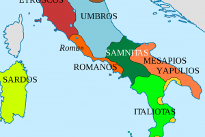 imagen de Guerras Samnitas - mapa de la Península Italiana en el año 400 AC