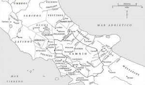 Mapa de Italia Central en el 350 AC