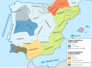 mapa de la Conquista de Hispania. Pueblos ibéricos.